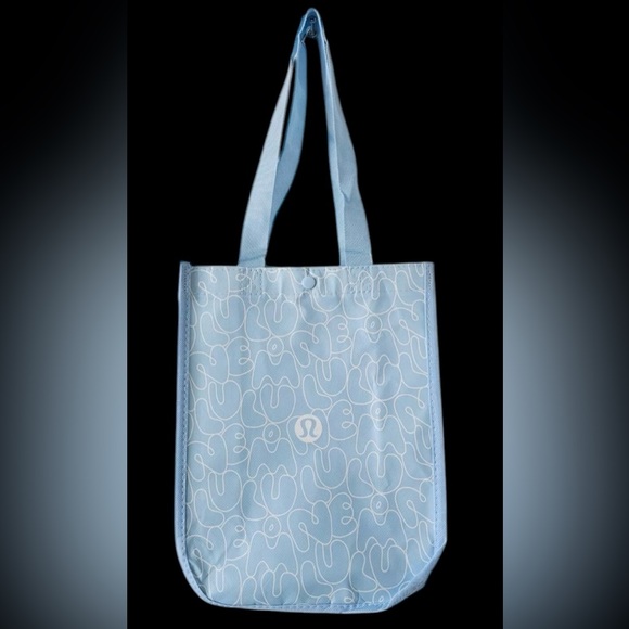 New LULULEMON Spring 2025 Small Shopping Tote Bag Light Blue Bubble Lunch Gym - Picture 1 of 1